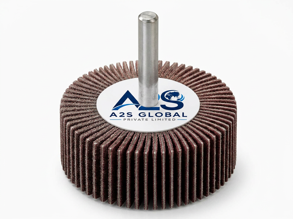 Abrasive flap wheels with 6 mm mounted shank in a range of sizes